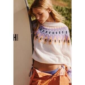 Sundry by Anthropologie Fair Isle Apres Ski Crewneck Slouchy Sweater Size Small